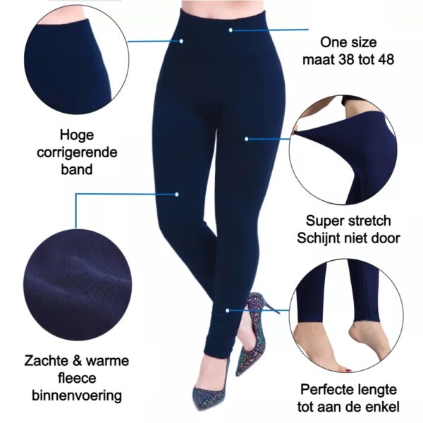 Thermo legging met hoge band ( one size maat 38 t/m maat 48 )